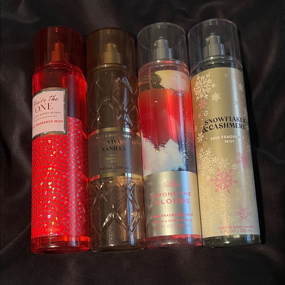 Bath & Body Works Fragrance Mist Collection - Red, Brown, White, Gold